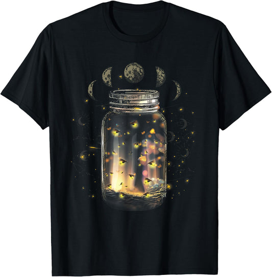 Fireflies Bugs In Jar Firefly Lightning Insects Of Biology T-Shirt - T-Shirt | Black