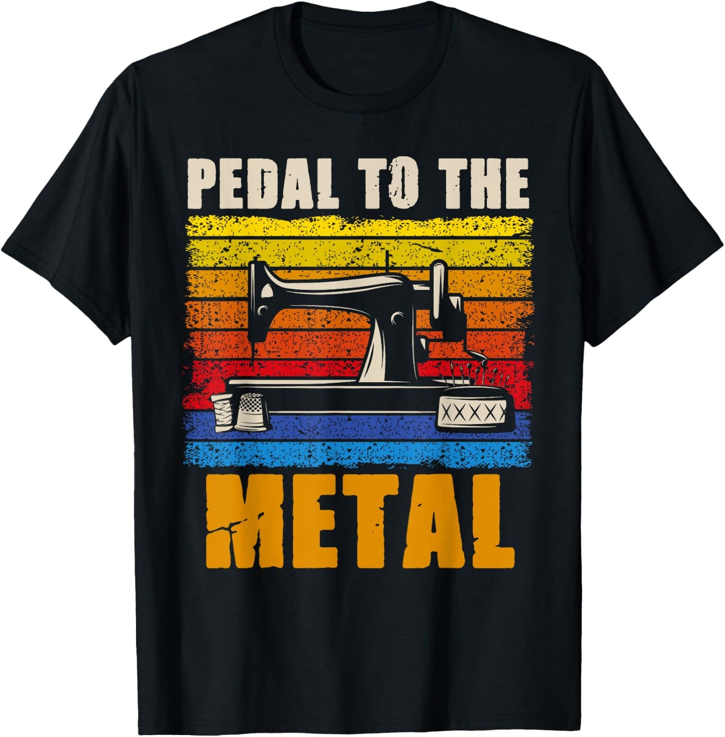 Pedal To The Metal Sewing Machine Quilting Women Vintage T-Shirt - T-Shirt | Black