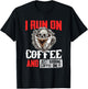 Horror cup of coffee I run on coffee T-Shirt - T-Shirt | Black
