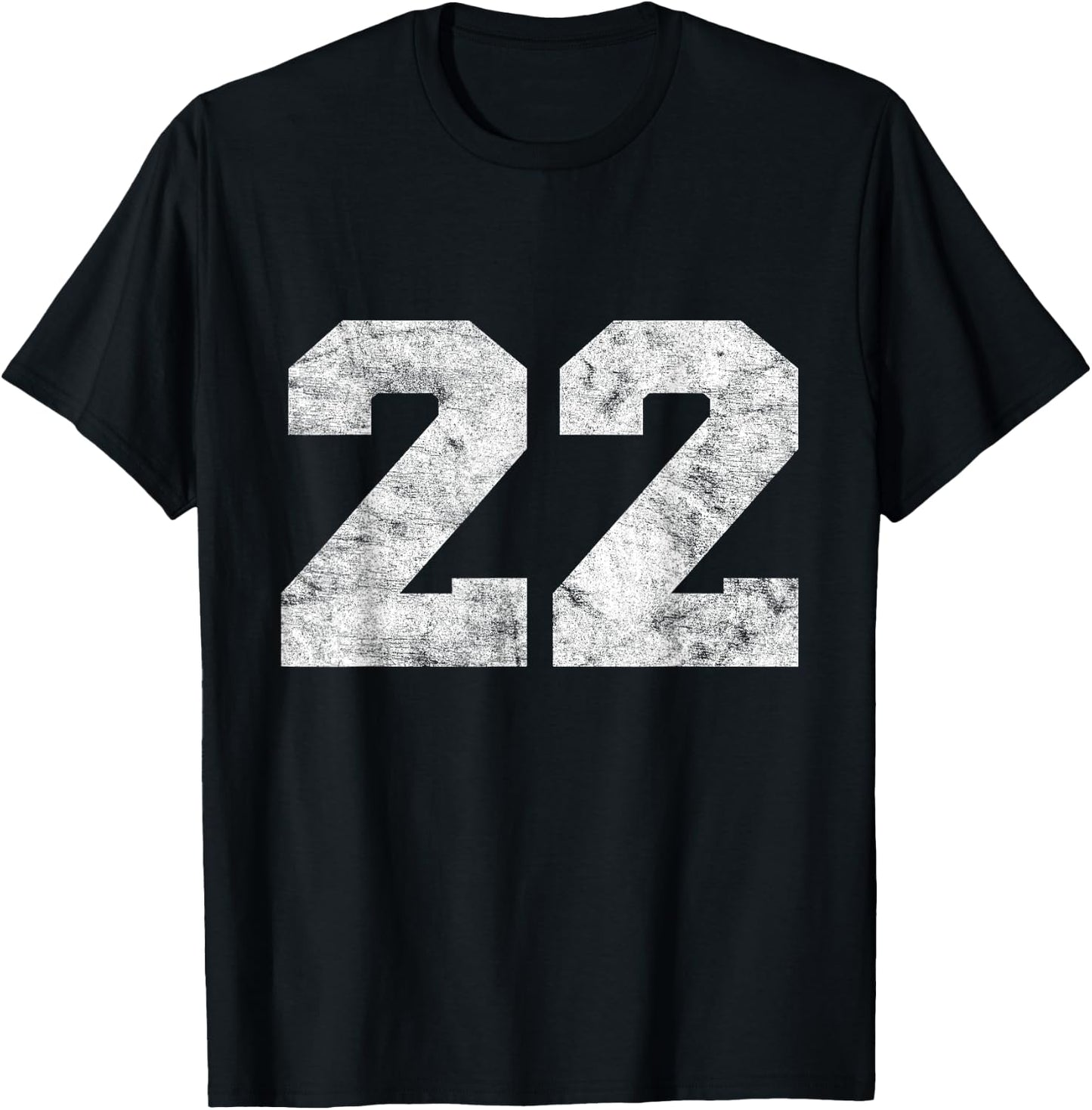 Vintage Lucky Number 22 Birthday Sports Player Team Athlete T-Shirt - T-Shirt | Black