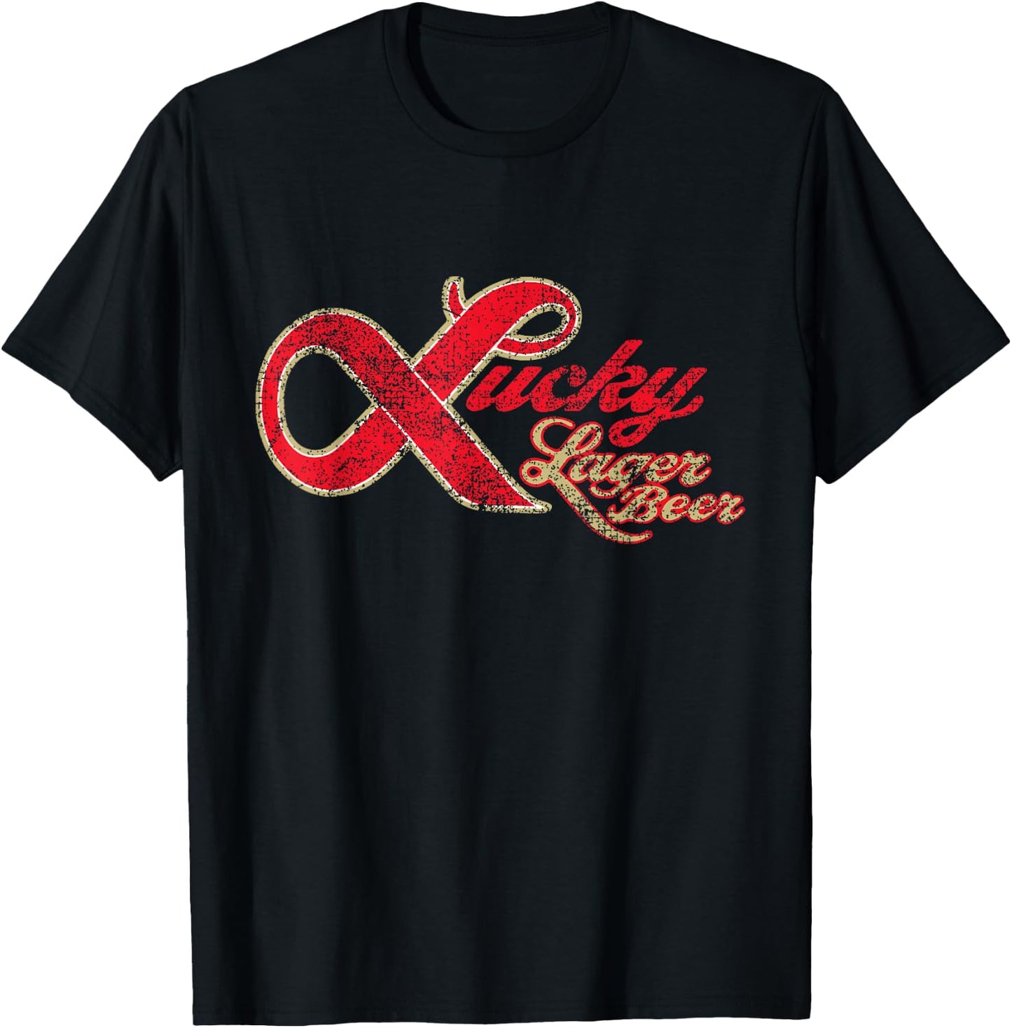 Lucky Lager Beer Vintage Style - Logo T-Shirt - T-Shirt | Black