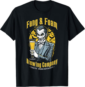 Halloween Beer Funny Gothic Count Dracula Vampire Brewing T-Shirt - T-Shirt | Black