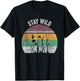 Retro Vintage Stay Wild Wildflower Inspirational Women Quote T-Shirt - T-Shirt | Black