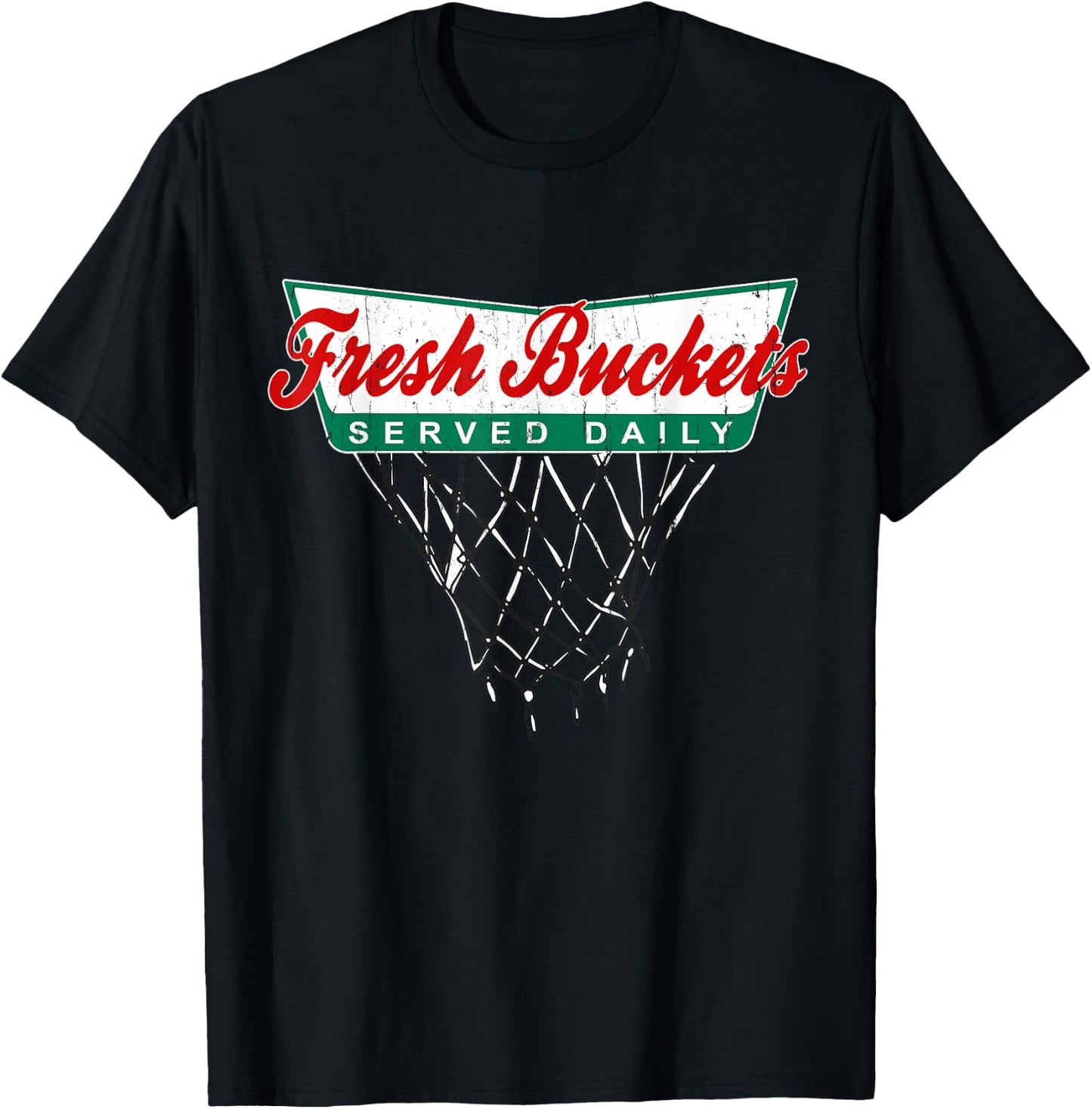Basketball Player Fresh Buckets Served Daily Bball T-Shirt - T-Shirt | Black