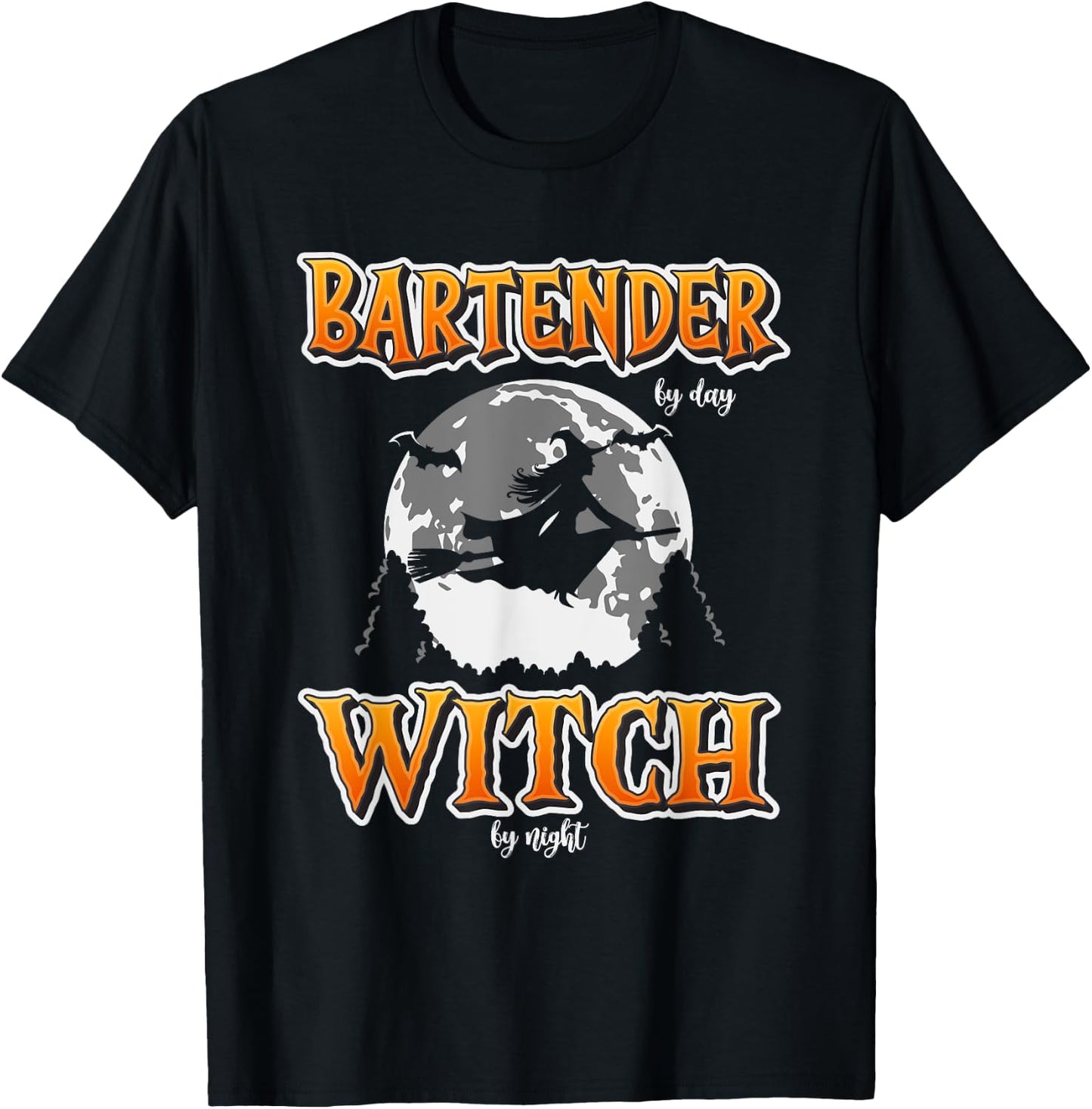 Halloween Bartender Witch | Funny Cute Bartending Women Girl T-Shirt - T-Shirt | Black