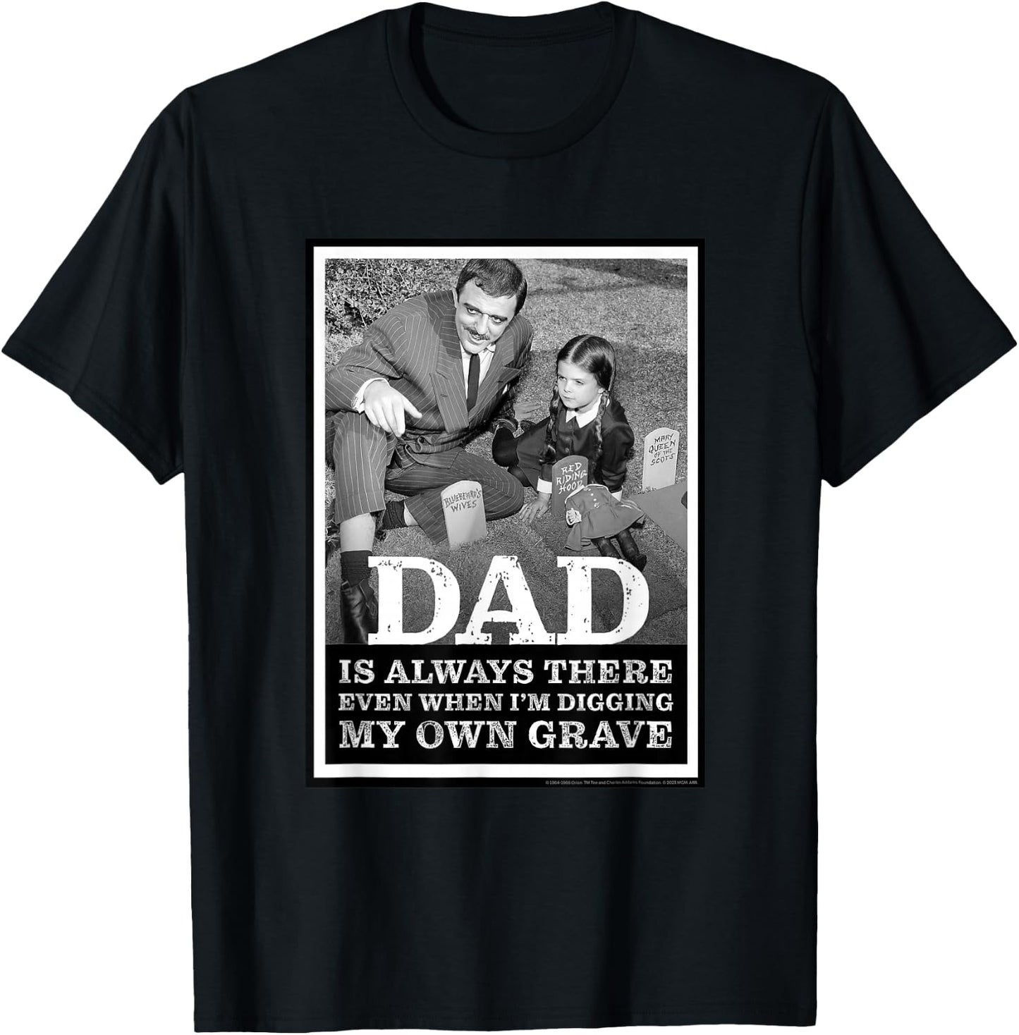 The Addams Family TV Series – Father's Day Gomez & Wednesday T-Shirt - T-Shirt | Black
