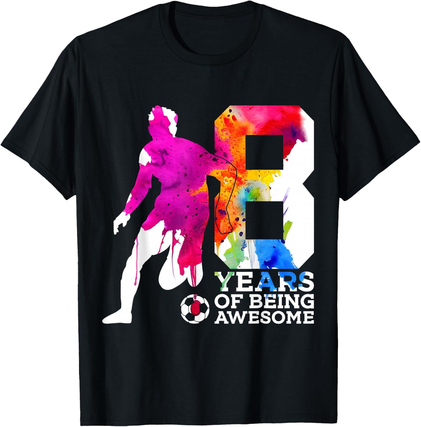8 Years of Being Awesome Soccer 8th Birthday T-Shirt - T-Shirt | Black