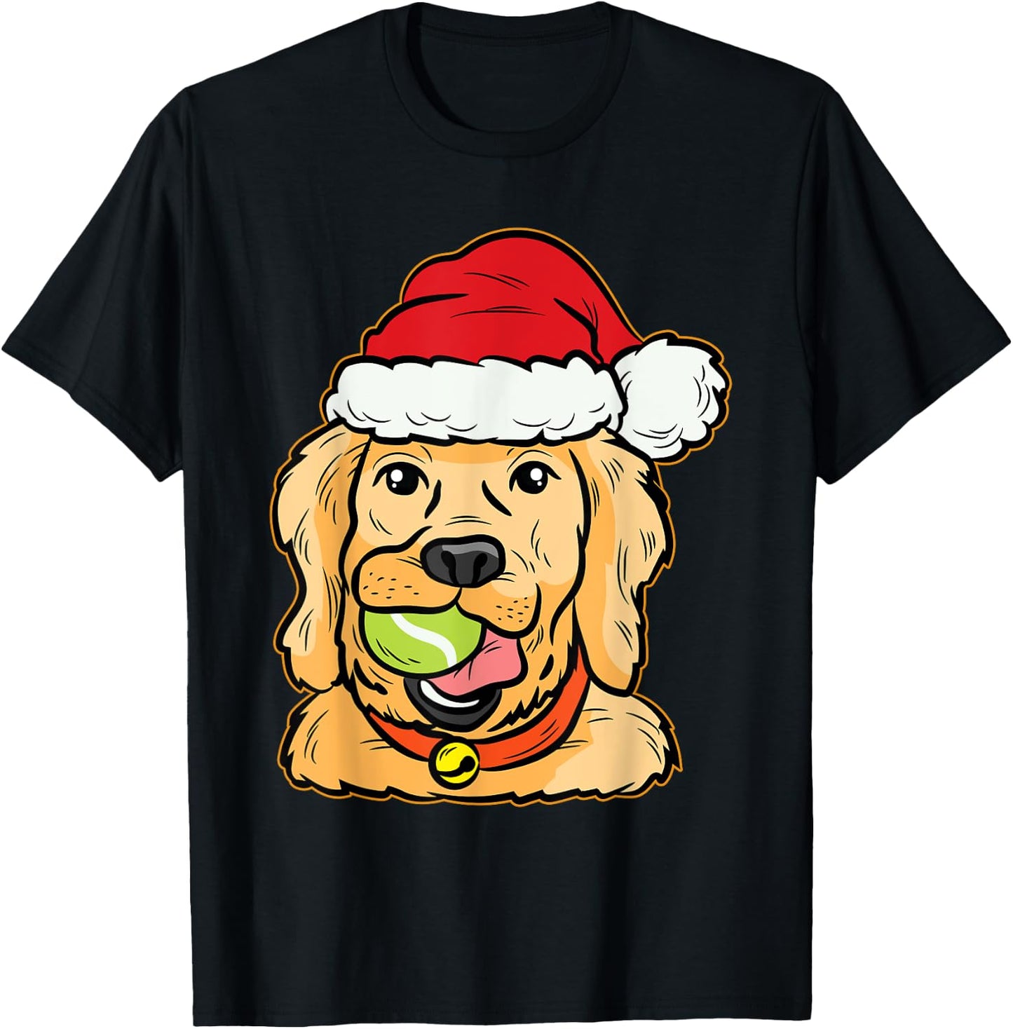 Golden Retriever Tennis Ball Christmas Pajama Dog Puppy Xmas Women Kids T-Shirt - T-Shirt | Black