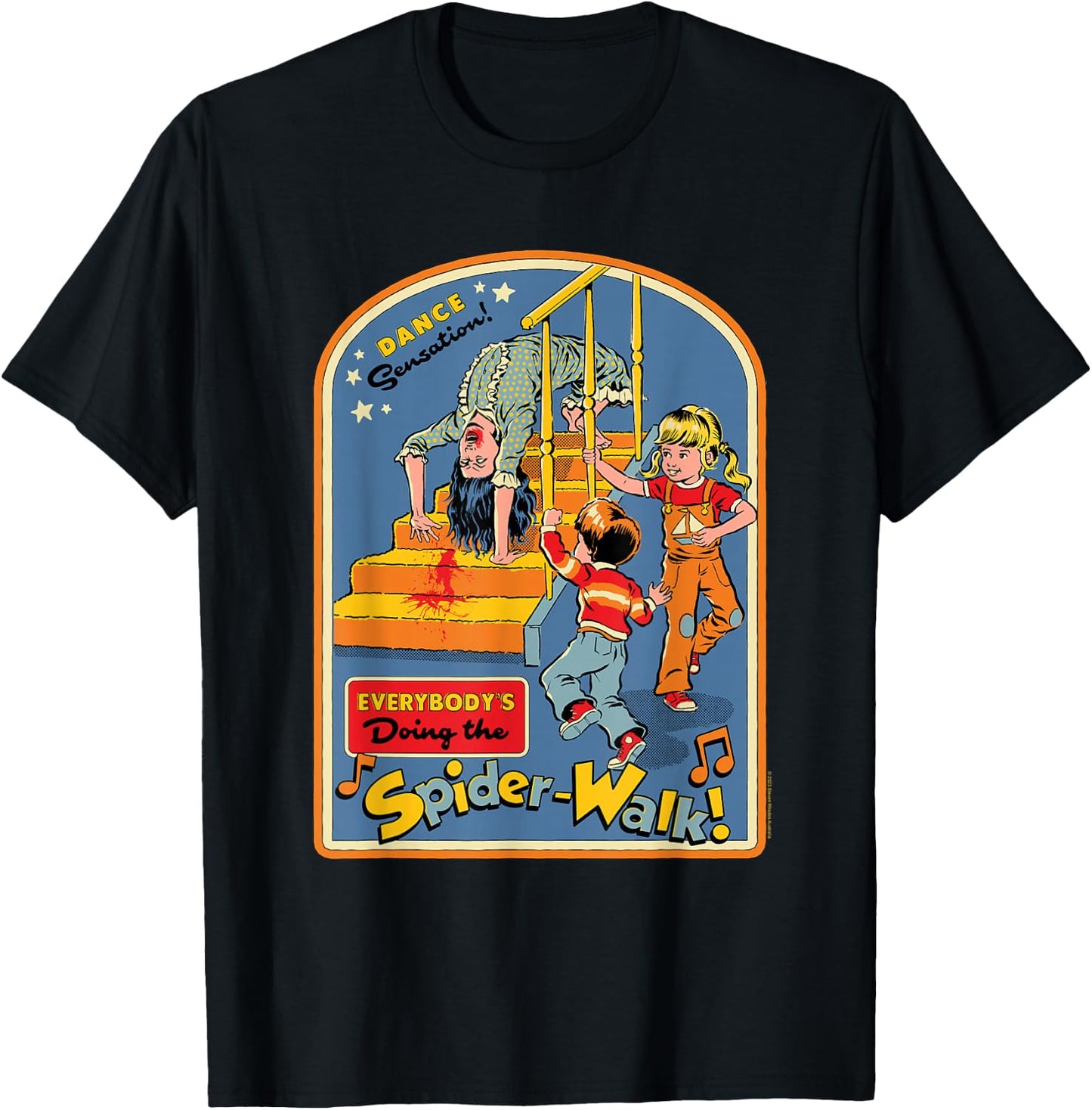 Steven Rhodes Spider-Walk Dance Sensation Retro Dark Humor T-Shirt - T-Shirt | Black