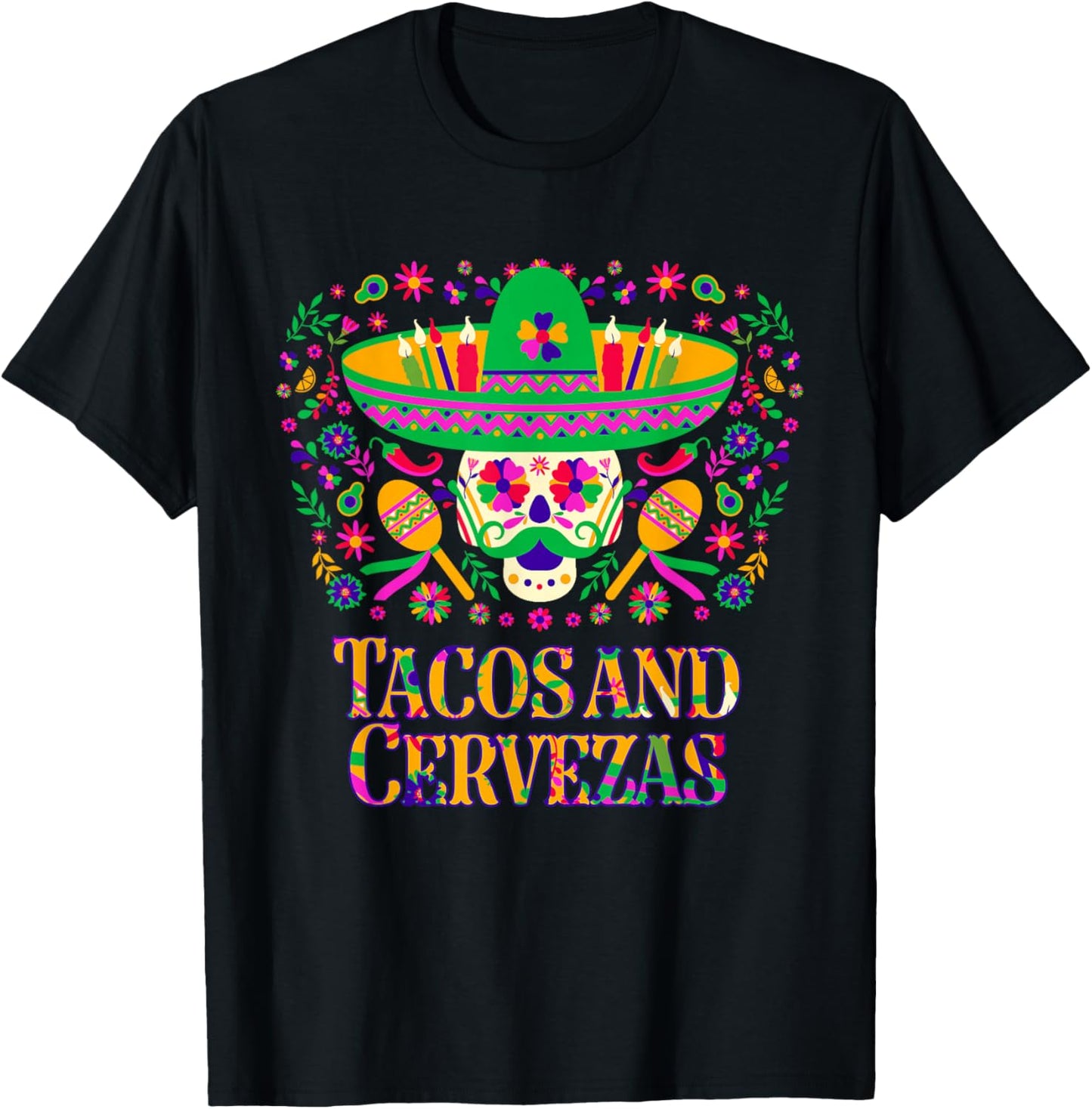 Tacos and Cervezas Taco Lover Beer Mexican Food Brewer T-Shirt - T-Shirt | Black