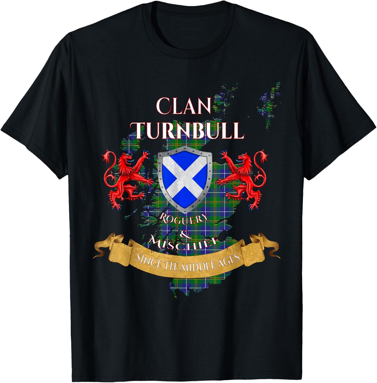 Turnbull Hunting Scottish Family Clan Middle Ages Mischief T-Shirt - T-Shirt | Black