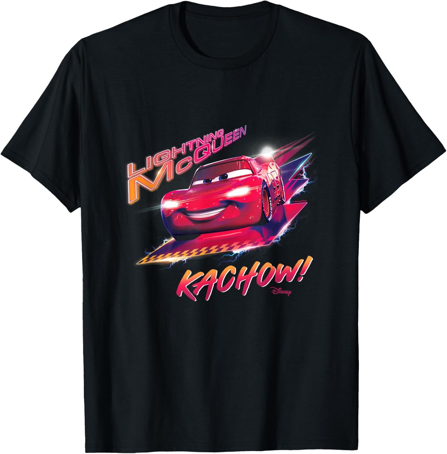 Cars - Kachow Lightning McQueen T-Shirt - T-Shirt | Black