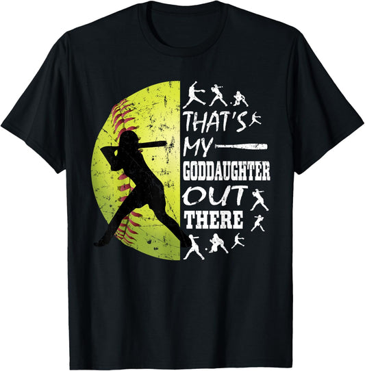 That's My Goddaughter Out There Softball Quotes Saying Gifts T-Shirt - T-Shirt | Black