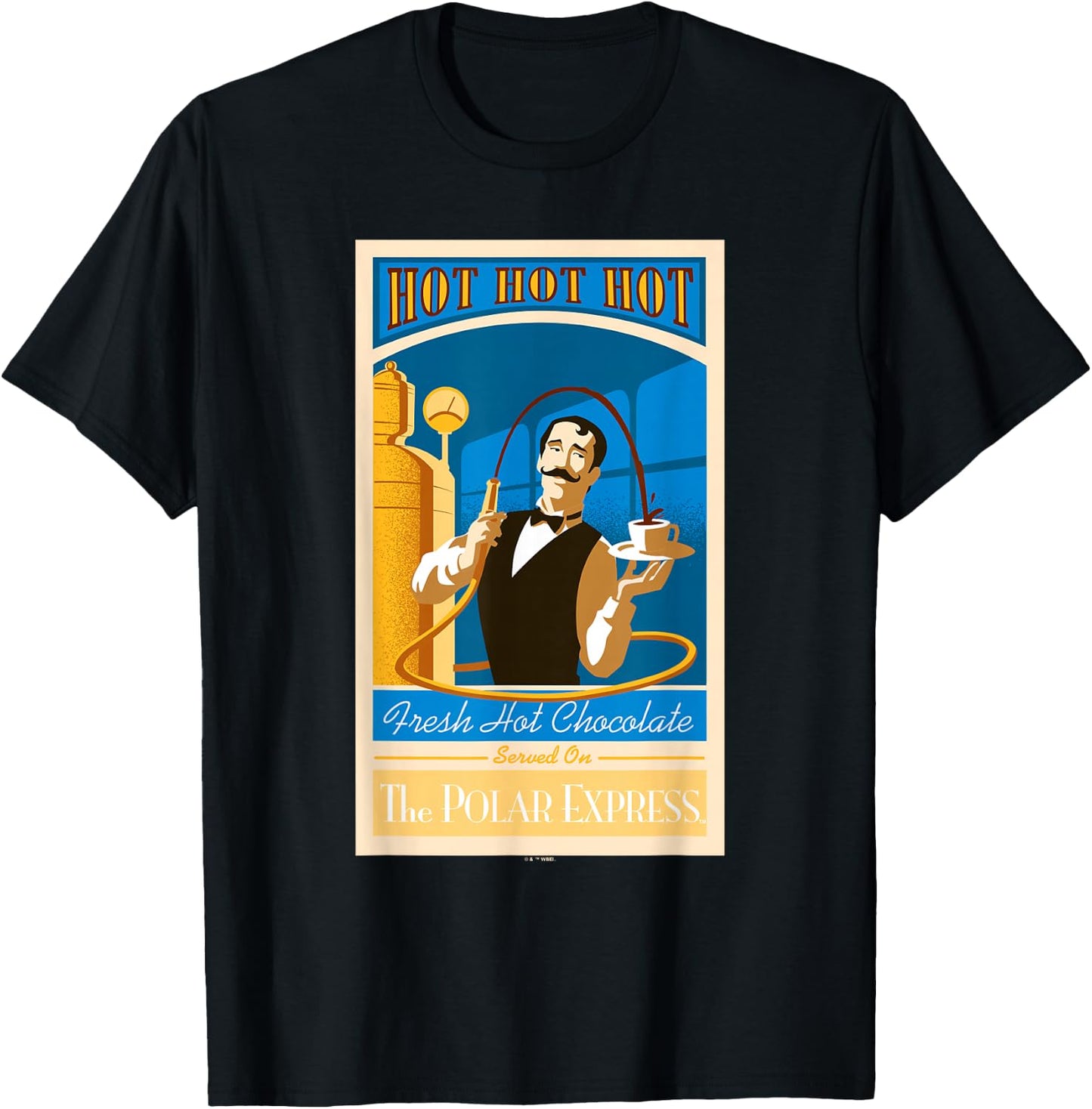 The Polar Express Christmas, Serving Hot, Hot Chocolate T-Shirt - T-Shirt | Black