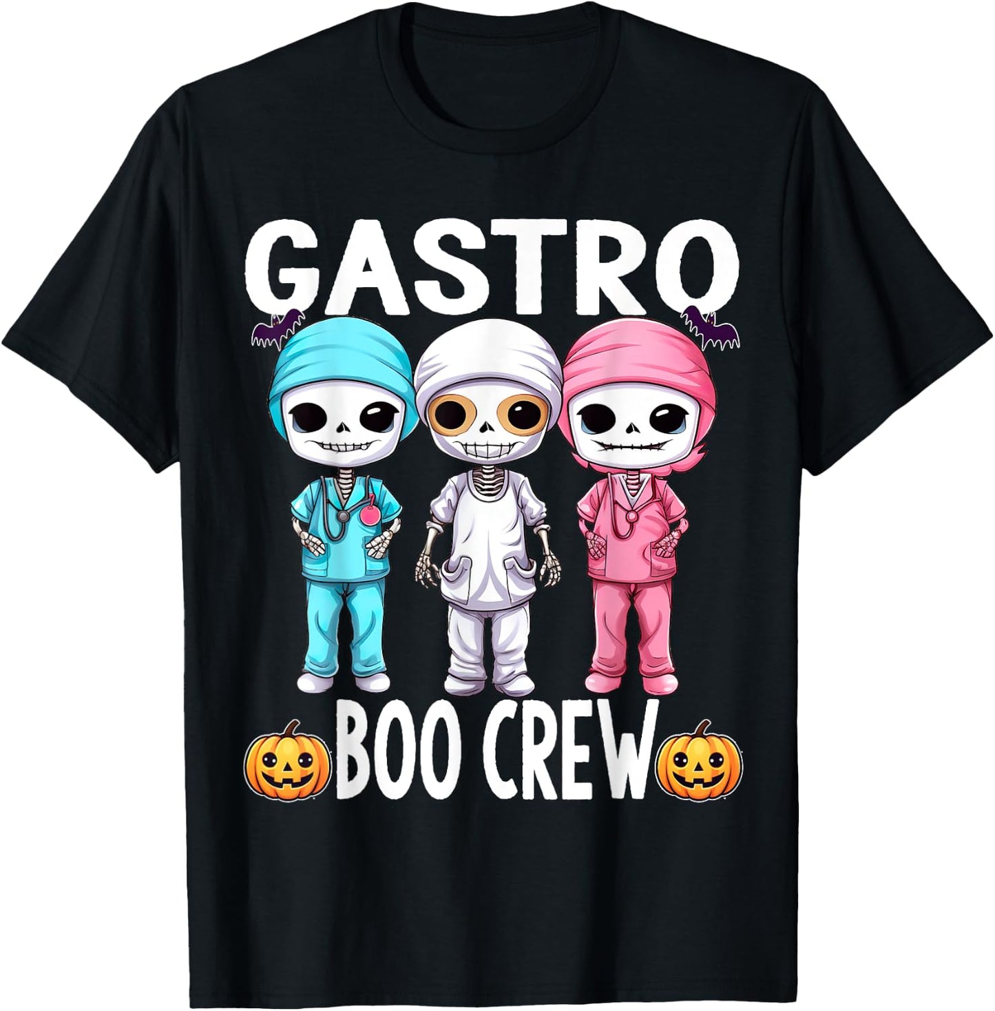 Gastro Nurse Doctor Halloween Crew Boo Funny T-Shirt - T-Shirt | Black