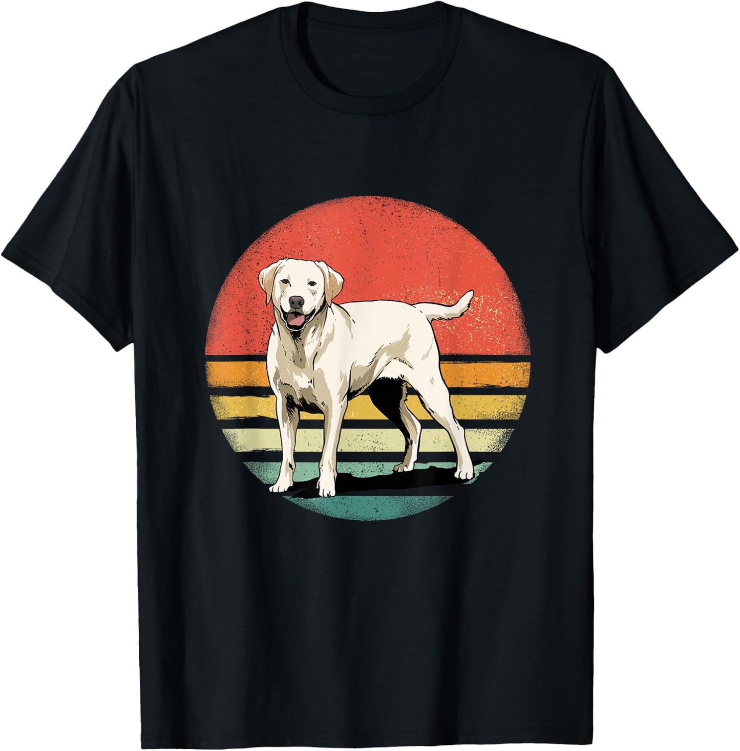 Labrador Retriever Dog Retro Labrador Lover Pet Lab Mom Dad T-Shirt - T-Shirt | Black