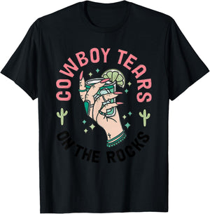 Cowboy Tears On The Rocks Vintage T-Shirt - T-Shirt | Black