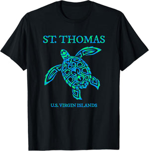 St Thomas Sea Turtles USVI Vacation Souvenir T-Shirt - T-Shirt | Black