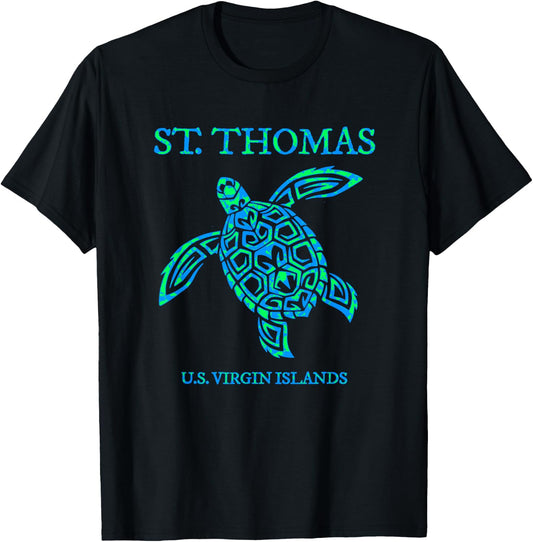 St Thomas Sea Turtles USVI Vacation Souvenir T-Shirt - T-Shirt | Black