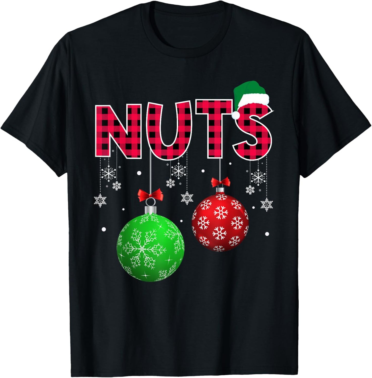Chest Nuts Funny Adult Christmas Couple Matching Chestnuts T-Shirt - T-Shirt | Black