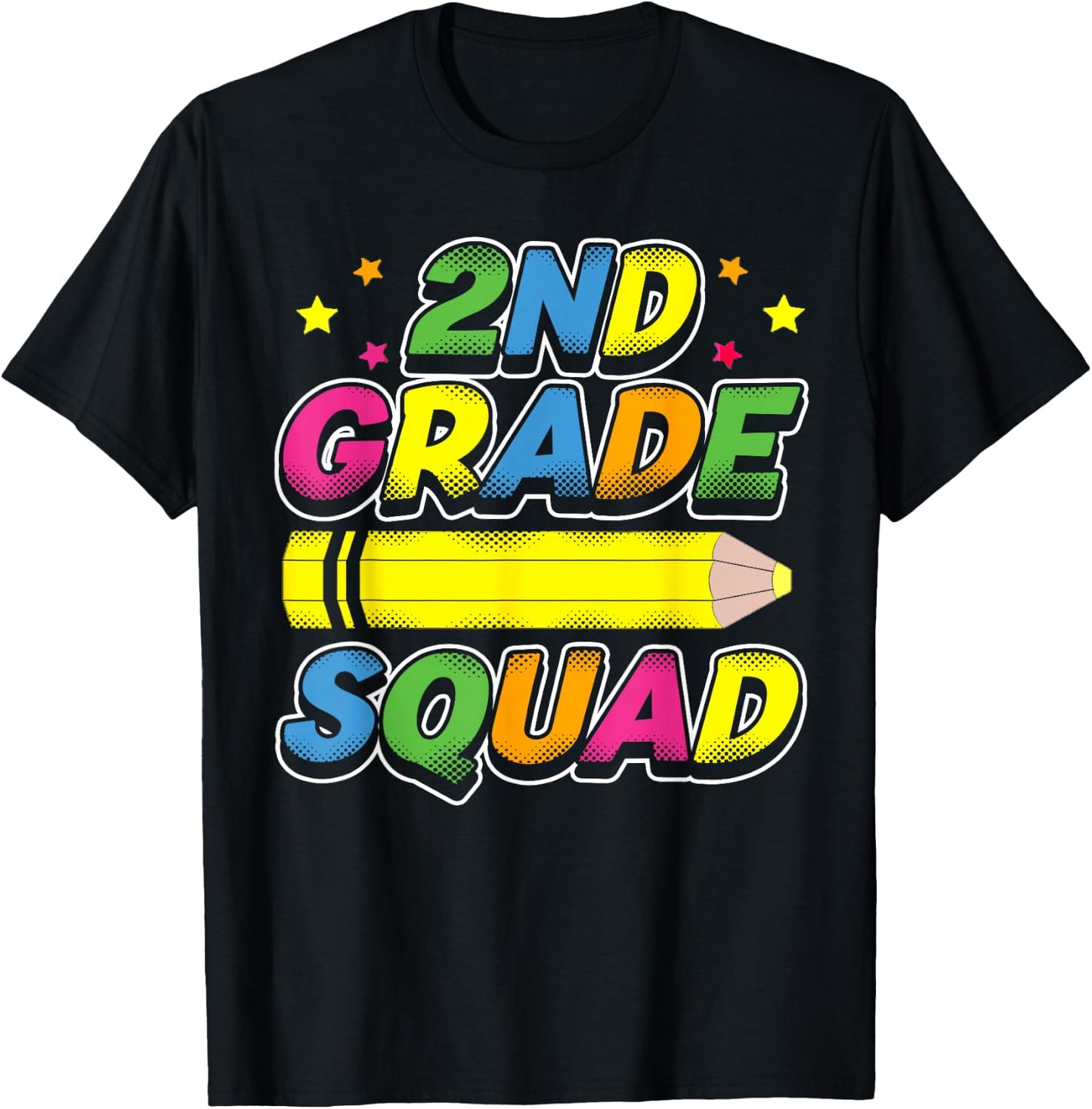2nd Grade Squad, Teacher & Student Matching, Back To School T-Shirt - T-Shirt | Black