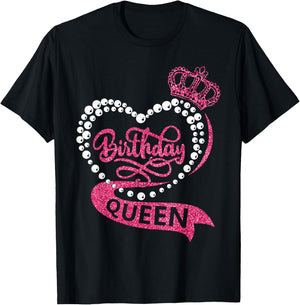 Birthday Queen Squad It's My Birthday Girls Women Matching T-Shirt - T-Shirt | Black