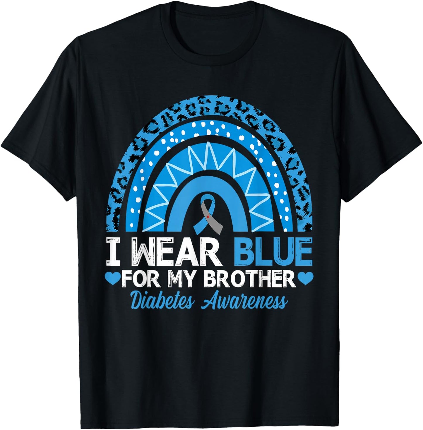 I Wear Blue For My Brother Type 1 Diabetes Awareness T-Shirt - T-Shirt | Black