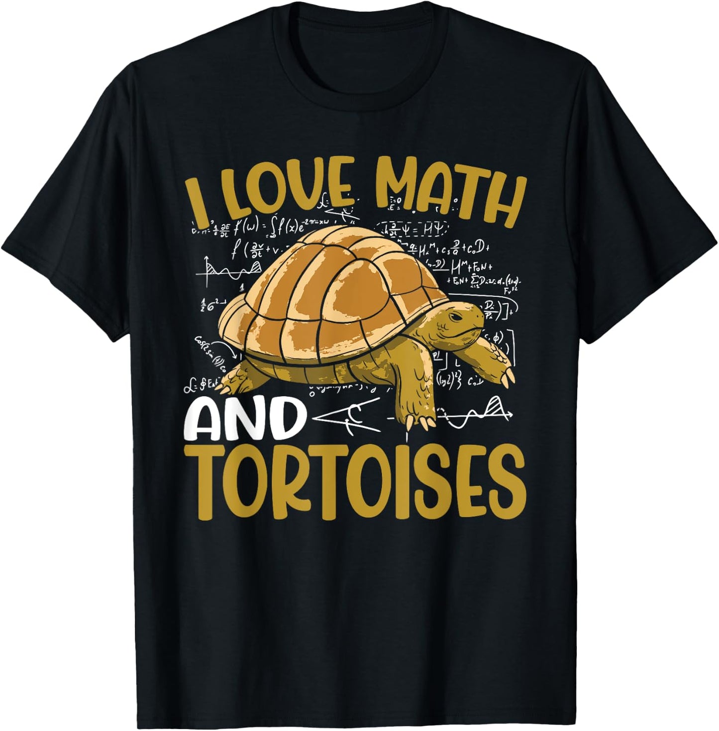 Funny I Love Math And Tortoises Turtle Kids School T-Shirt - T-Shirt | Black