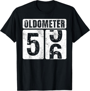 Oldometer 56 Shirt Vintage Funny 56th Birthday Gift T-Shirt - T-Shirt | Black