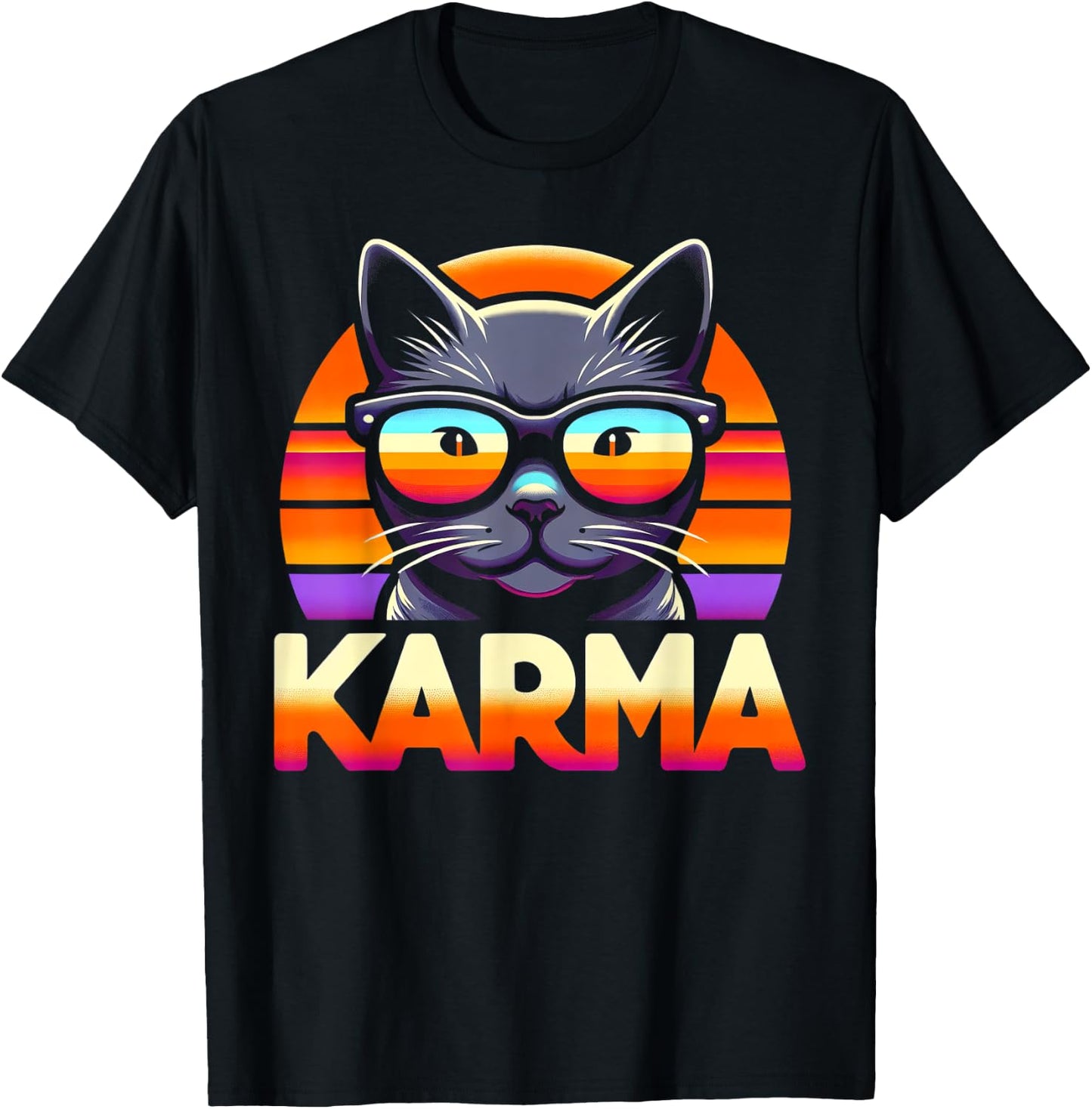 Karma Cat T-Shirt - T-Shirt | Black