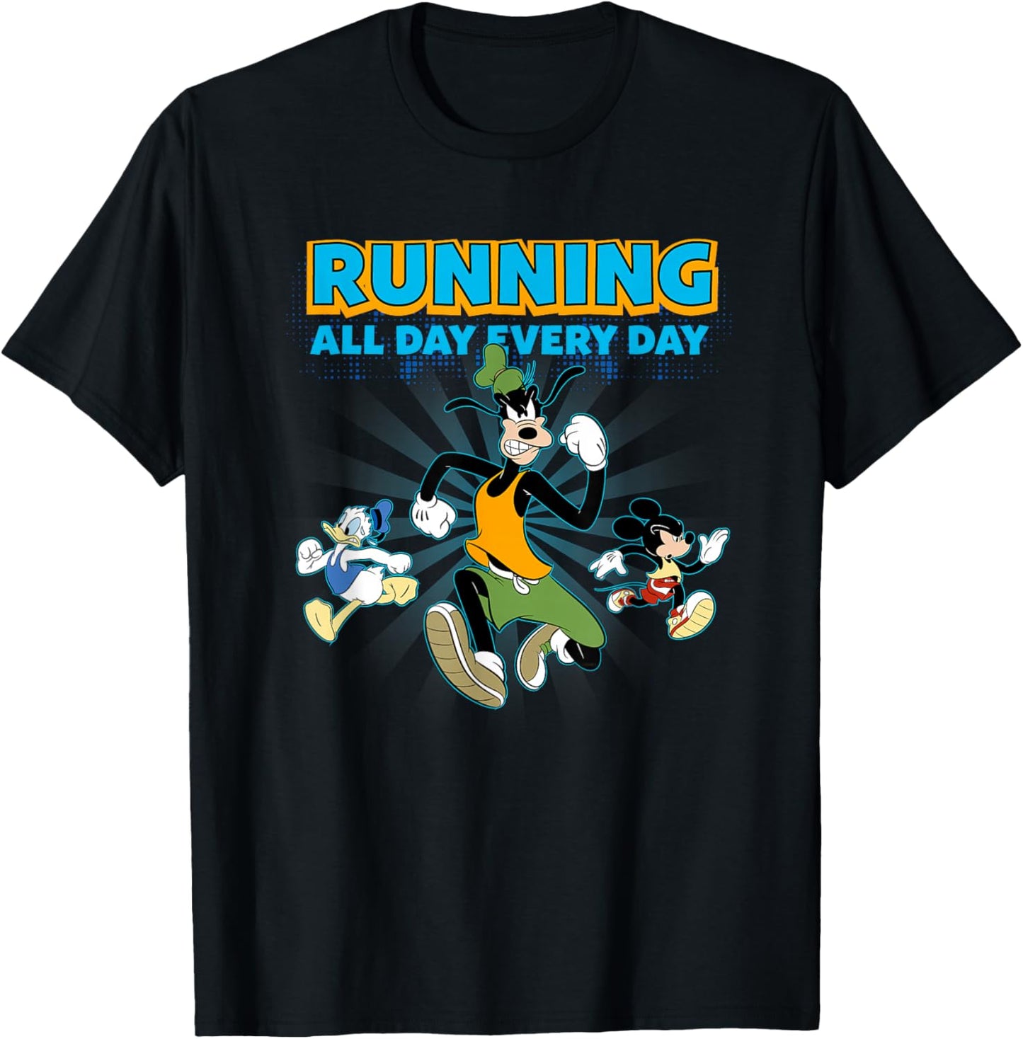 Disney Goofy and Pals Running All Day Every Day Marathon T-Shirt - T-Shirt | Black