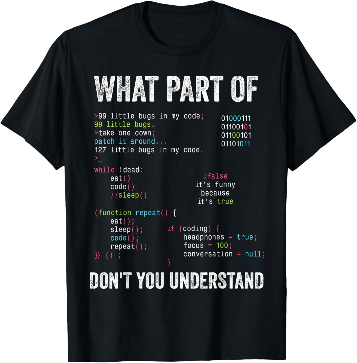 What Part of Don't You Understand Computer Science Lovers T-Shirt - T-Shirt | Black