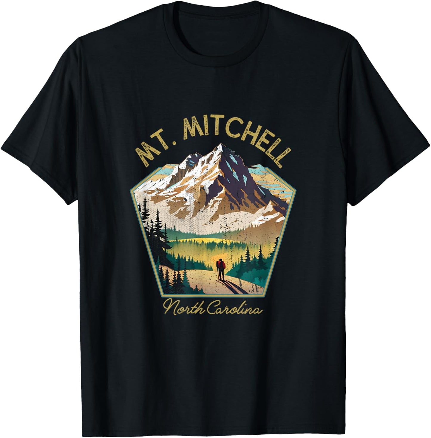 Mt. Mitchell Retro Clothing - Mt. Mitchell Souvenir T-Shirt - T-Shirt | Black