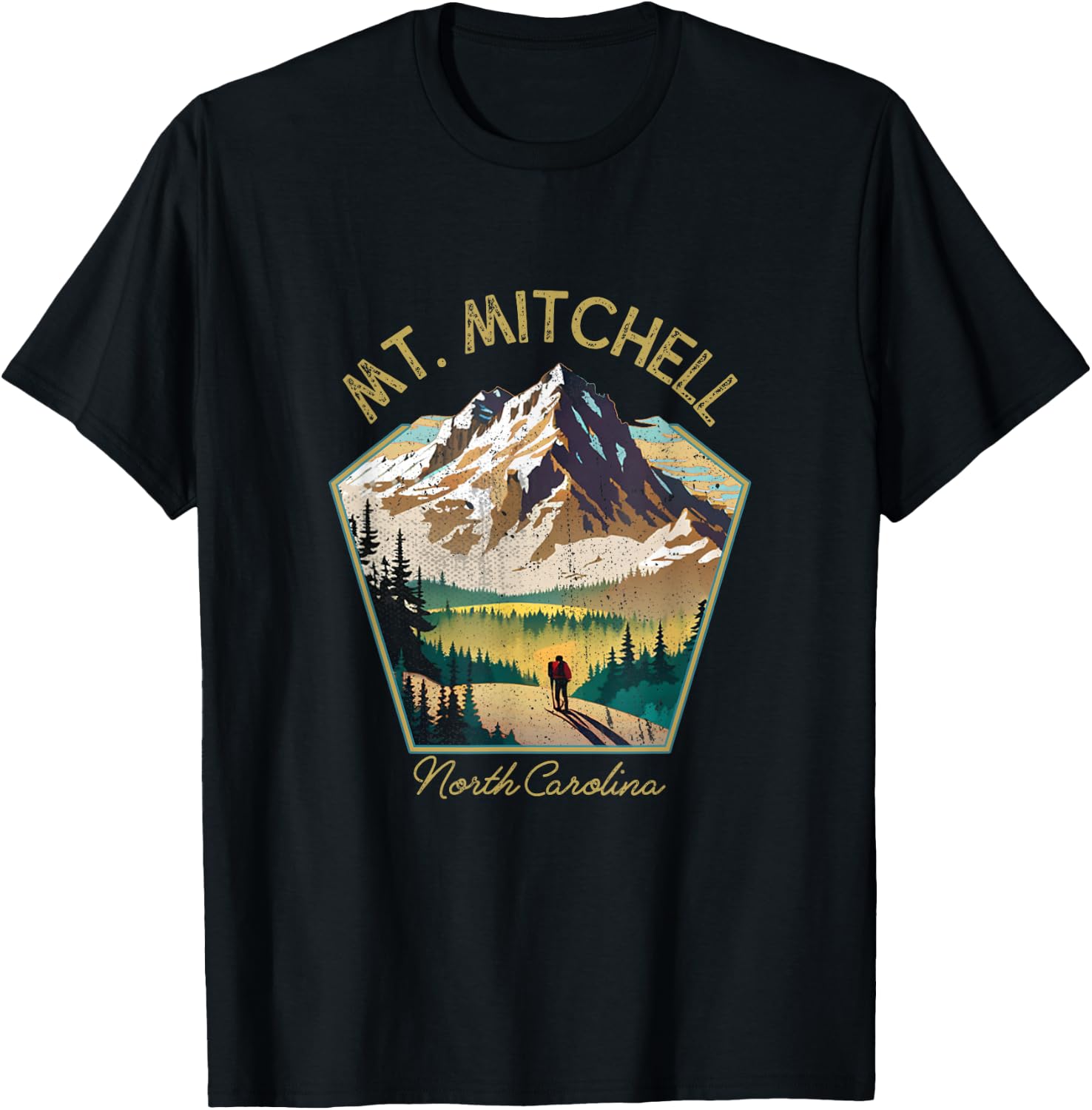 Mt. Mitchell Retro Clothing - Mt. Mitchell Souvenir T-Shirt - T-Shirt | Black