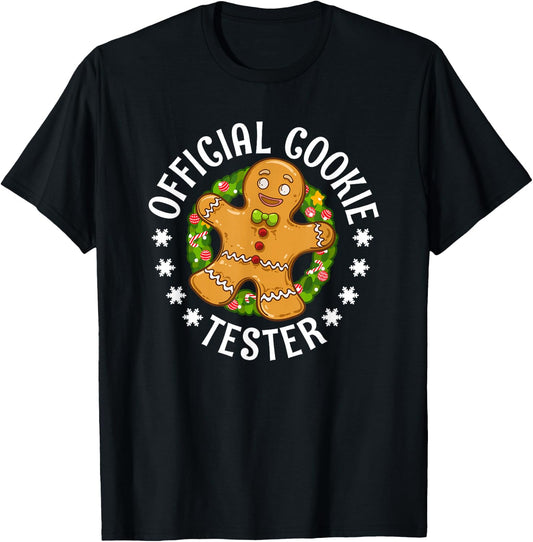 Christmas Official Cookie Tester Men Women Kids Youth T-Shirt - T-Shirt | Black