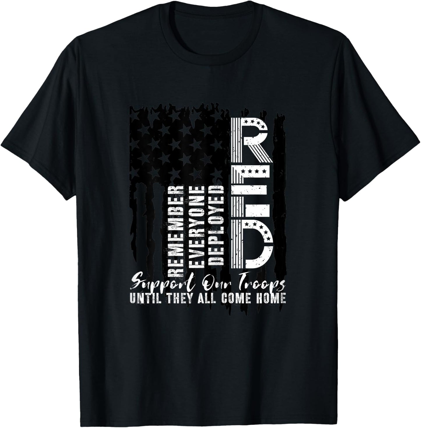 On Friday We Wear Red Friday Military Support troops US Flag T-Shirt - T-Shirt | Black