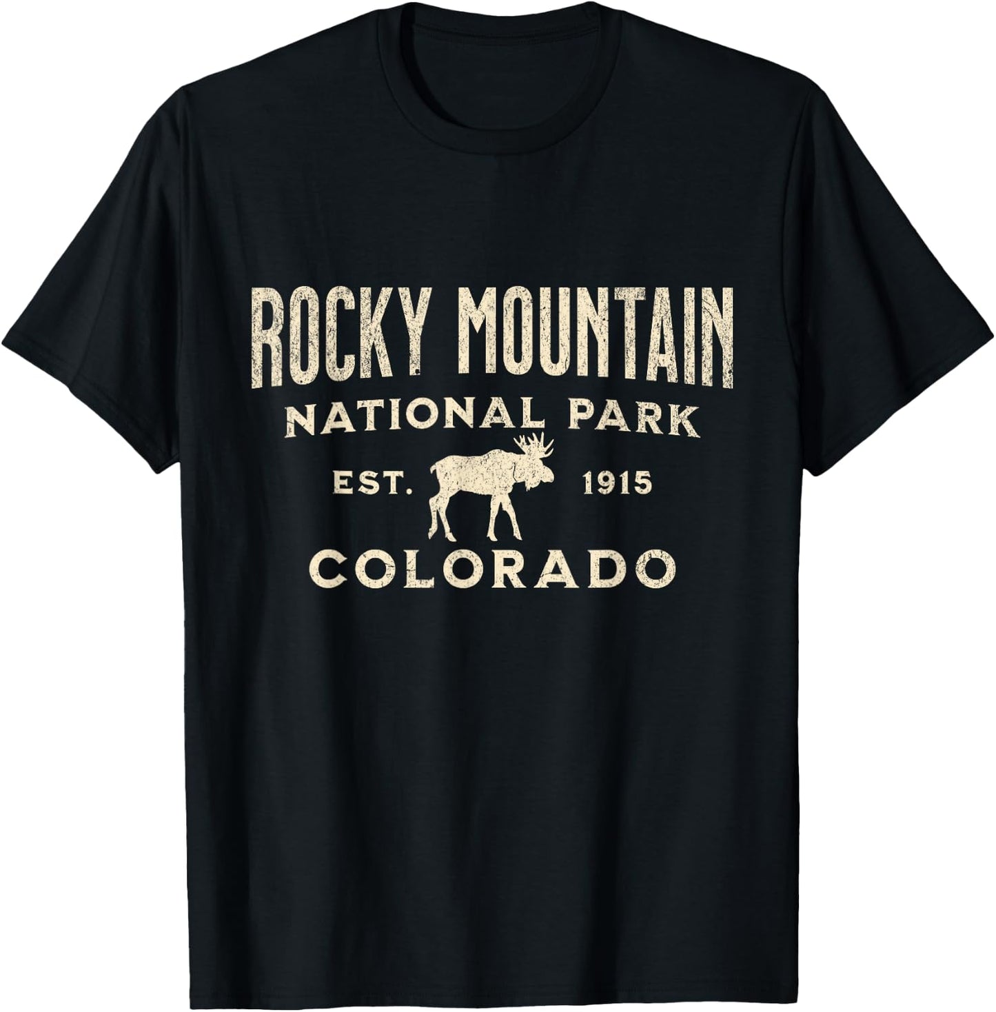 Rocky Mountain National Park Colorado USA Outdoor -Adults Blue Small Classic Fit Short Sleeve T-Shirt - T-Shirt | Black