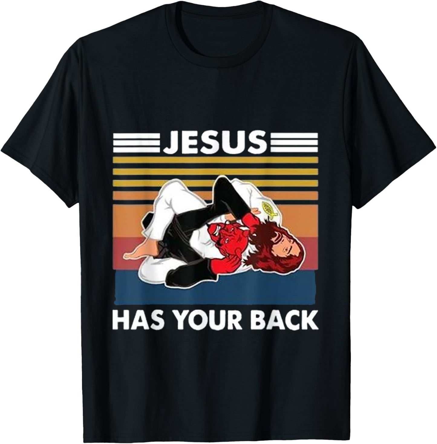 Jesus has your back Karate T-Shirt - T-Shirt | Black