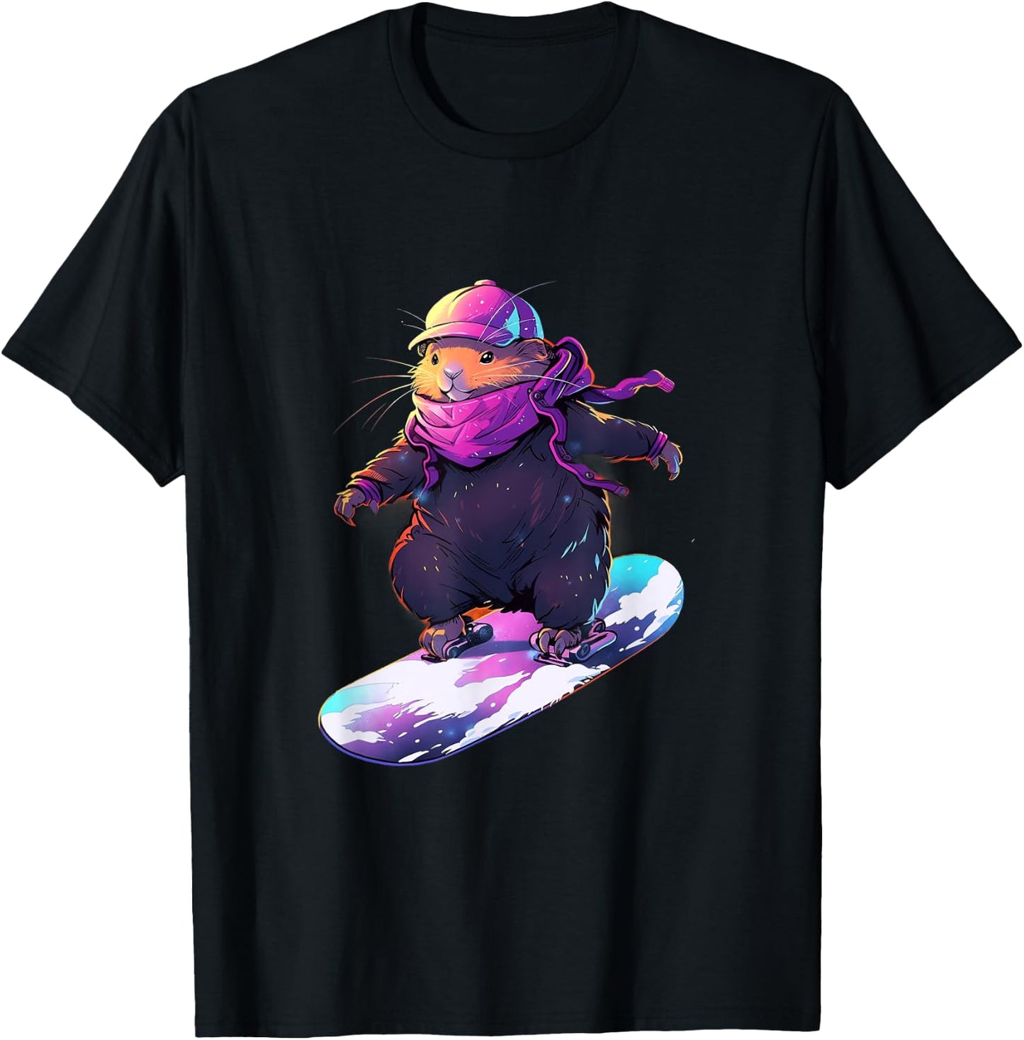 Capybara Snowboard Rider Snowboarder Snowboarder Snowboarder Snowbo T-Shirt - T-Shirt | Black