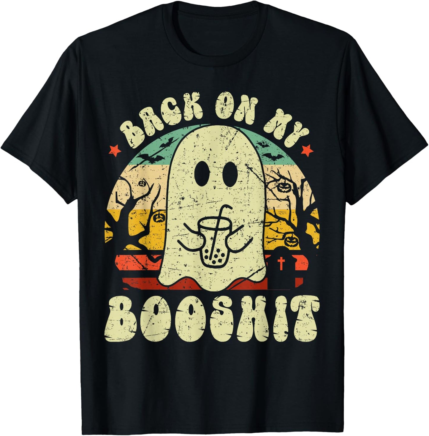 Back On My BooShit Funny Boo Ghost Halloween Costume T-Shirt - T-Shirt | Black