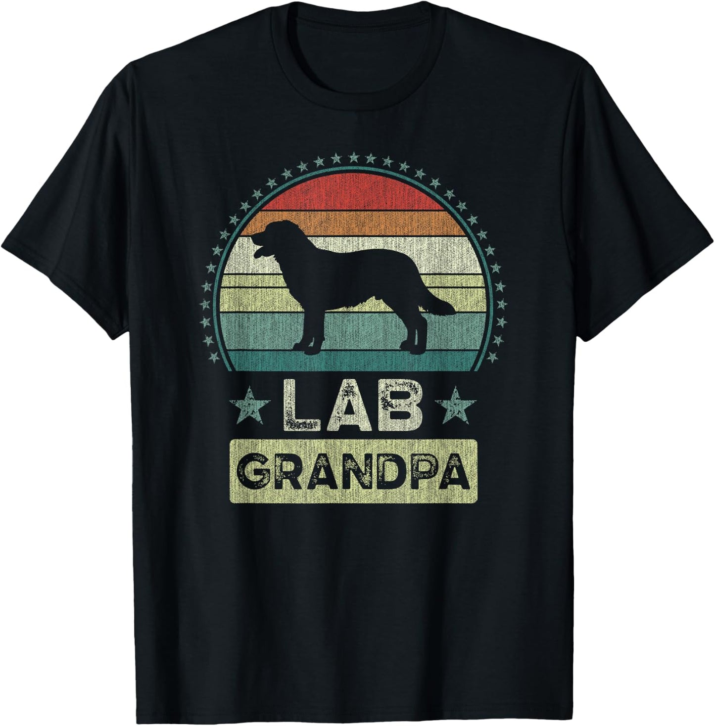 Lab Grandpa, Father's Day, Labrador Grandfather T-Shirt - T-Shirt | Black