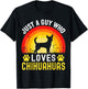 Just A Guy Who Loves Chihuahuas Dog Retro Vintage Chihuahua T-Shirt - T-Shirt | Black