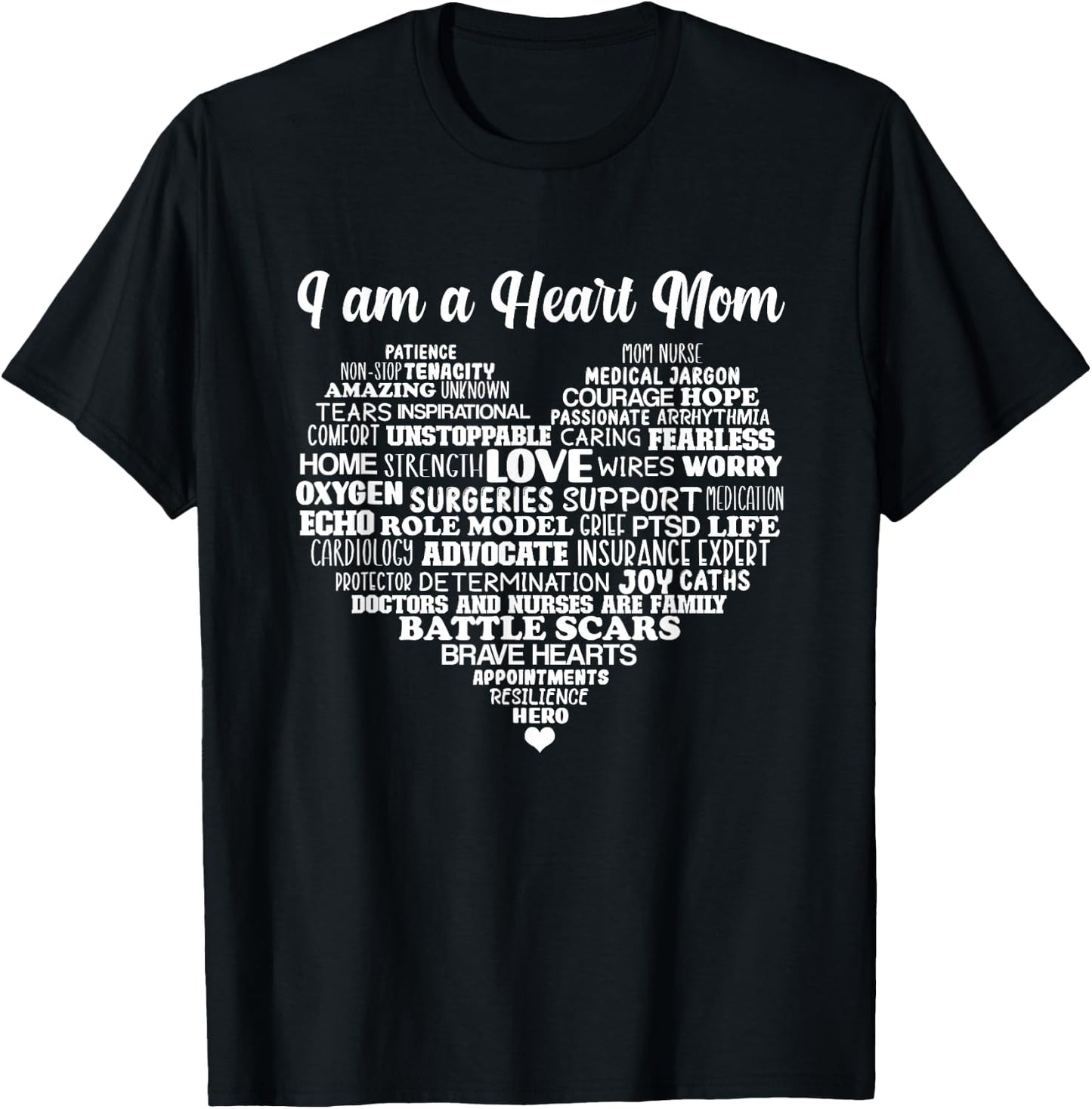 Heart Mom CHD Warrior Mother Congenital Heart Disease Mother T-Shirt - T-Shirt | Black