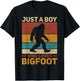 Just A Boy Who Loves Bigfoot Big Foot Kids Sasquatch T-Shirt - T-Shirt | Black