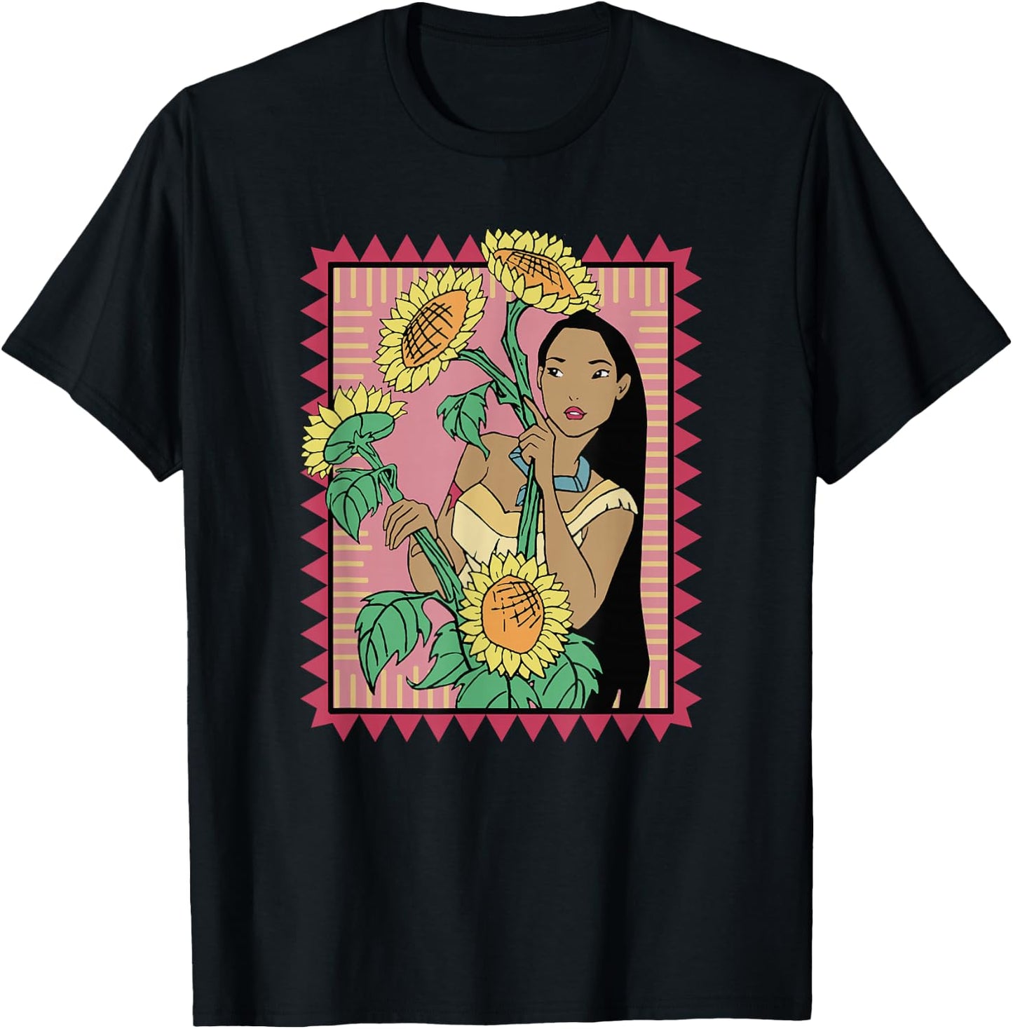 Disney Pocahontas Sunflowers Movie Still T-Shirt - T-Shirt | Black