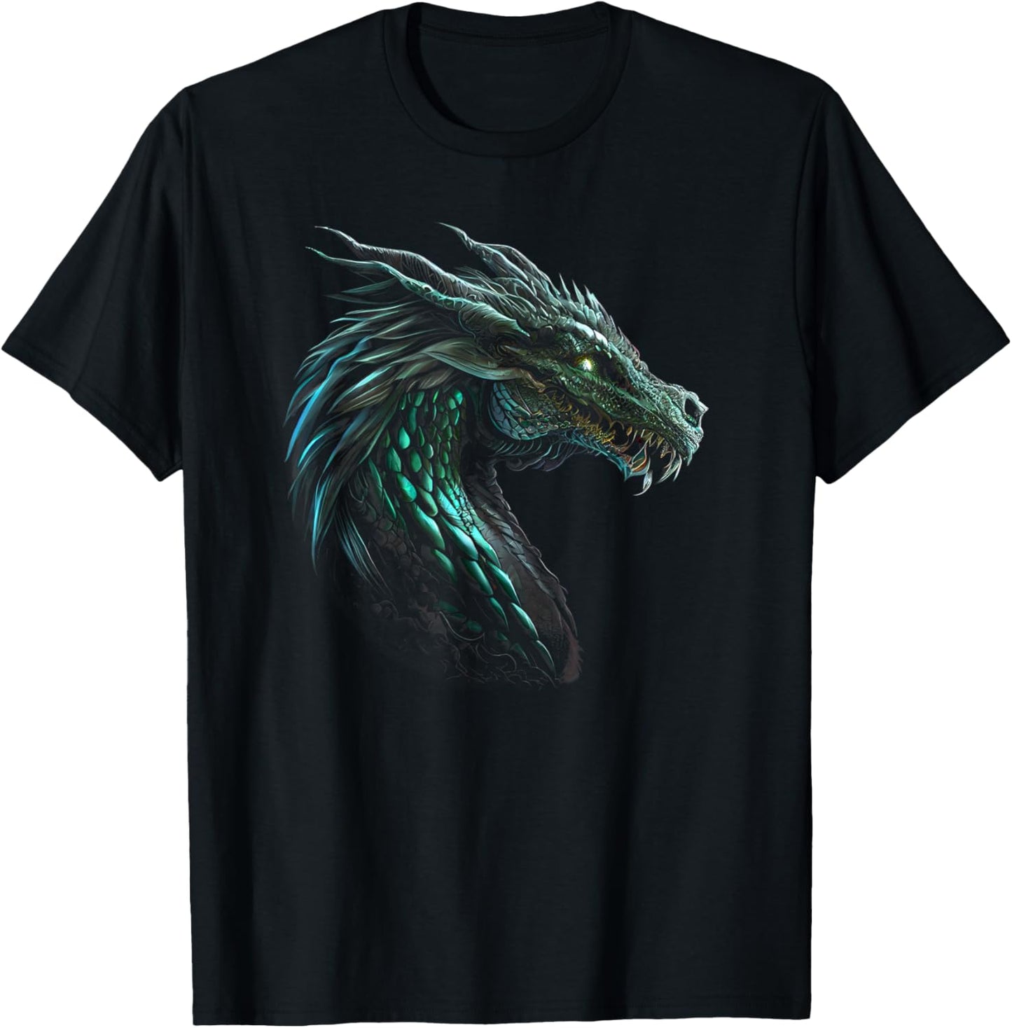 Cool Green Emerald Dragon T-Shirt - T-Shirt | Black