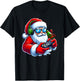 Cool Santa Gamer Controller Gaming Video Game Christmas T-Shirt - T-Shirt | Black