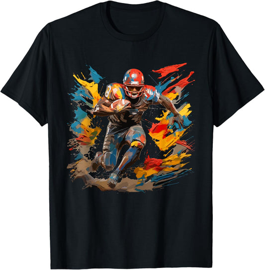 Football player paint T-Shirt - T-Shirt | Black