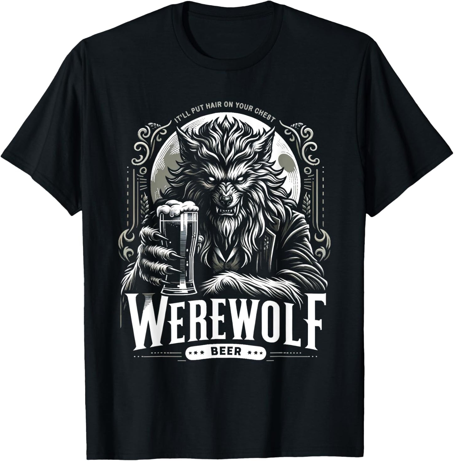 Funny Beer Brand Parody Werewolf Beer T-Shirt - T-Shirt | Black