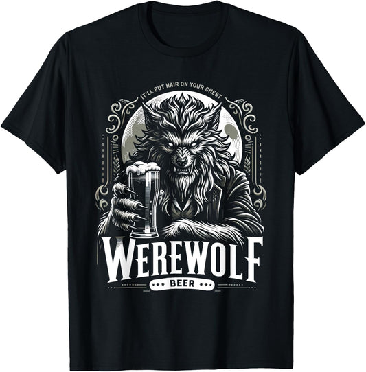Funny Beer Brand Parody Werewolf Beer T-Shirt - T-Shirt | Black
